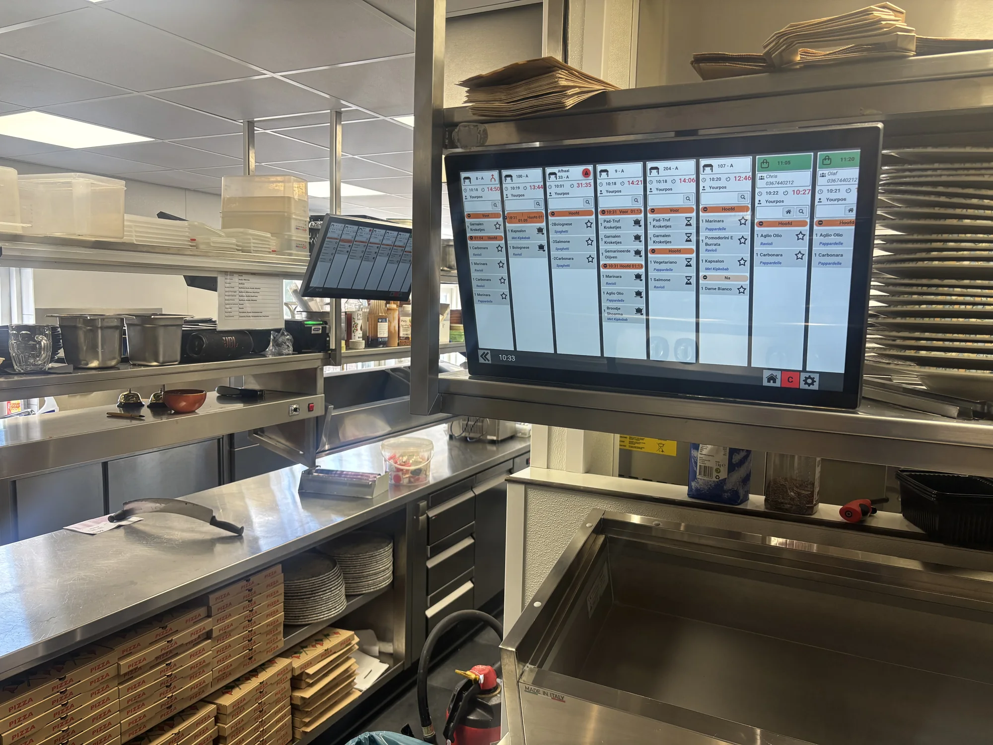 Digitale keukenschermen voor kassasysteem